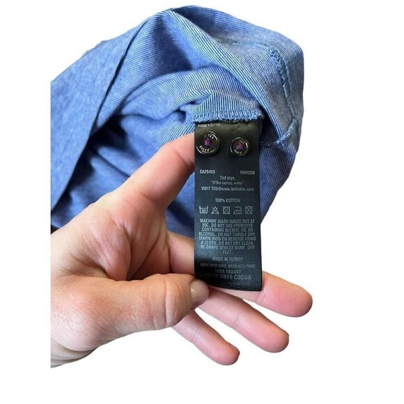 Ted Baker Mens Blue Short Sleeve Button-Down Collar Polo Shirt Size 6 M - Picture 7 of 9